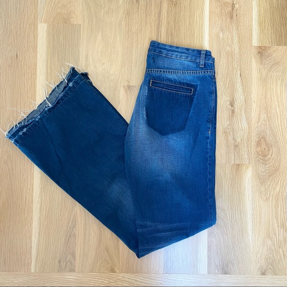 MANGO | High Rise Flare Released Hem Jean Pants - Picture 6 of 9